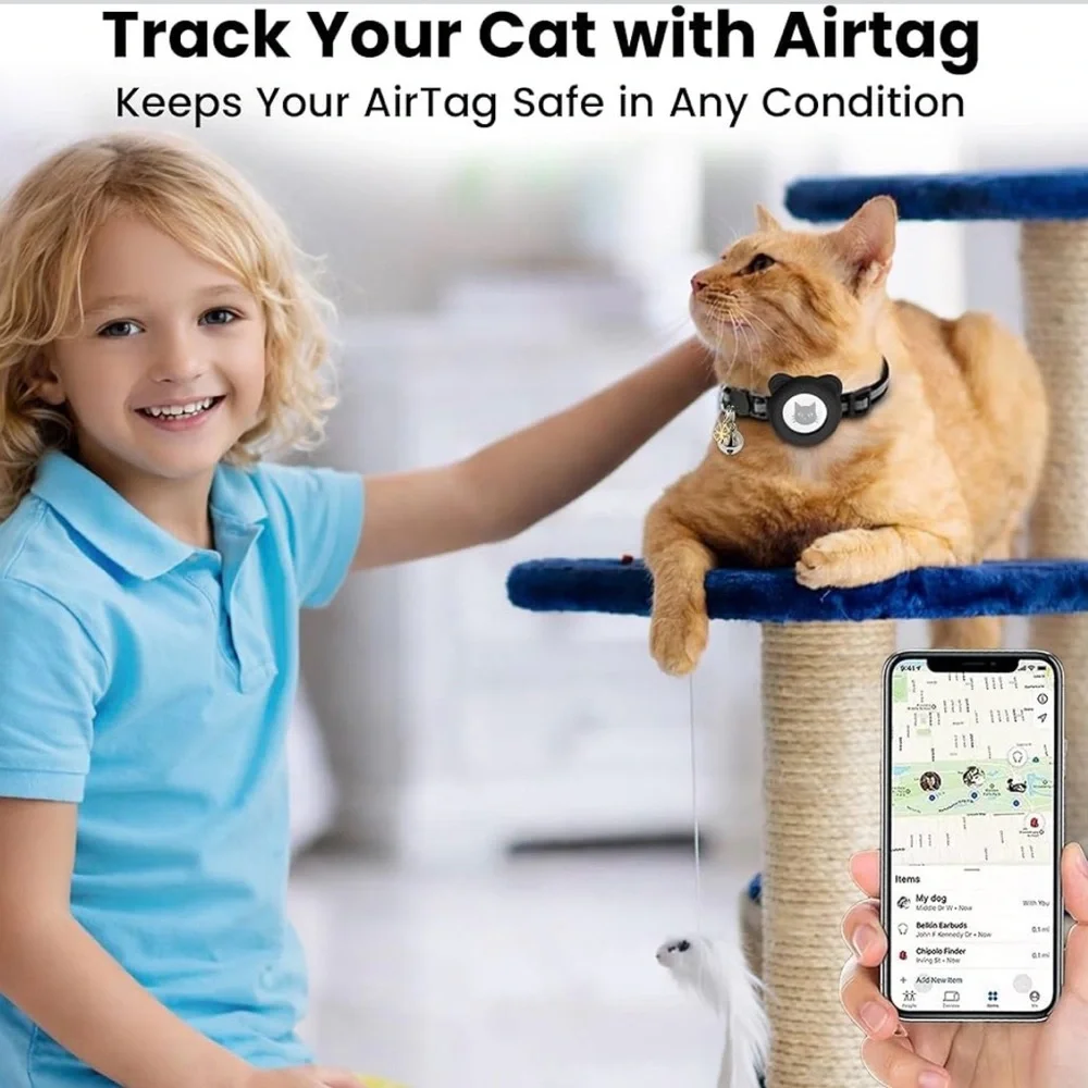 Cat Collar with AirTag Holders, 3-Pack, Reflective Breakaway Safety Collars